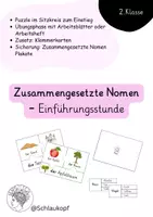 Vorschau - Stundenentwürfe - Zusammengesetzte Nomen - Einführung Klasse 2 - Deckblatt