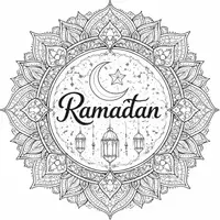 Vorschau - Mal- und Bastelvorlagen - Mandala zu Ramadan - Seite 1