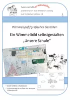 Vorschau - Mal- und Bastelvorlagen - Wimmelbild "Unser Schule": Ein Gemeinschaftsbild im Kunstunterricht gestalten - Deckblatt