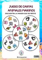 Vista previa - Juegos / Gamificación - Juego de Cartas Marino (Sea Animals Matching pairs) - Portada