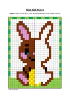 Vorschau - Mal- und Bastelvorlagen - Pixel-Bilder: Ostern (Symmetrie / Pixel-Art) - Seite 2