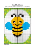 Vorschau - Arbeitsblätter - Pixel-Bilder: Frühling (Symmetrie / Pixel-Art) - Seite 3