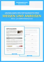 Vorschau - Arbeitsblätter - Technik - Werkzeuge zum Messen- und Anreißen - Deckblatt