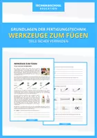 Vorschau - Arbeitsblätter - Technik - Werkzeuge zum Fügen - Deckblatt