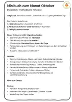 Vorschau - Arbeitsblätter - Minibuch Monat Oktober – Die Monate im Jahreskreis entdecken - Bastelvorlage - Seite 1