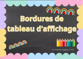 Aperçu - Présentation / Support pour le tableau - Bordures de tableau d'affichage - Décoration de classe - Page de couverture