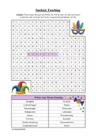 Vorschau - Arbeitsblätter - Suchsel: Fasching & Karneval & Fastnacht (Wortgitter) - Seite 2