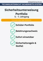 Vorschau - Arbeitsblätter - Sicherheitsunterweisung Technik – Portfolio - Deckblatt