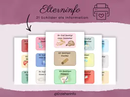 Vorschau - Bildkarten - Info Karten für die Eltern, die den Alltag erleichtern - Deckblatt