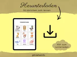 Vorschau - Bildkarten - Verschiedene Tierkärtchen zum lernen - Seite 1