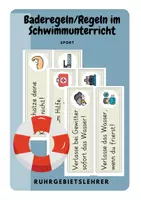 Vorschau - Bildkarten - Baderegeln Regeln für den Schwimmunterricht Schwimmen - Deckblatt