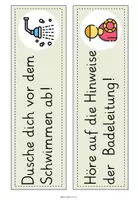 Vorschau - Bildkarten - Baderegeln Regeln für den Schwimmunterricht Schwimmen - Seite 3