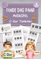 Vorschau - Spiele - Finde das Paar - Musikunterricht C-Dur Tonleiter - Deckblatt