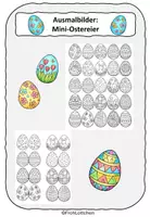 Vorschau - Mal- und Bastelvorlagen - Ausmalbild: Mini-Ostereier - Deckblatt