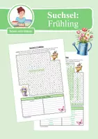 Vorschau - Arbeitsblätter - Suchsel: Frühling (Wortgitter) - Deckblatt