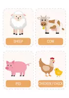 Vorschau - Fördermaterial/Inklusion - Bauernhoftiere Flashcards (ENG) – 12 Bildkärtchen für Kindergarten, Sachunterricht, Vorschule & Morgenkreis. Sprachförderung & Englisch als Zweitsprache. - Seite 2