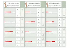 Vorschau - Stationenlernen - Zahlenraum bis 20, Klammerkarten "Mengen erkennen", Zahlvorstellung, Zahlenraumerweiterung - Seite 1
