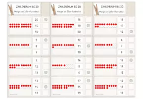 Vorschau - Stationenlernen - Zahlenraum bis 20, Klammerkarten "Mengen erkennen", Zahlvorstellung, Zahlenraumerweiterung - Seite 3