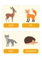 Vorschau - Fördermaterial/Inklusion - Waldtiere Flashcards (ENG) – 12 Bildkärtchen für Kindergarten, Sachunterricht, Vorschule & Morgenkreis. Sprachförderung & Englisch als Zweitsprache. - Seite 1