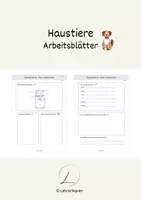 Vorschau - Aufgabenkarten - Haustiere: Arbeitsblätter - Deckblatt