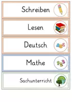 Vorschau - Aufgabenkarten - Tagestransparenz Grundschule/Tagesplan/Stundenplan/Schilder - Seite 1