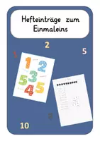 Vorschau - Arbeitsblätter - fertige Hefteinträge zum Einmaleins mit Material - Deckblatt
