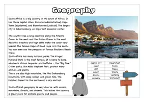 Vorschau - Arbeitsblätter - South Africa Reading Comprehension Lerntheke - Seite 1