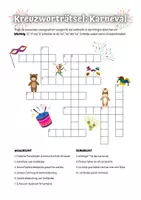Vorschau - Arbeitsblätter - Kreuzworträtsel Karneval 2 Niveaus - Seite 1