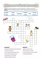Vorschau - Arbeitsblätter - Kreuzworträtsel Karneval 2 Niveaus - Seite 2