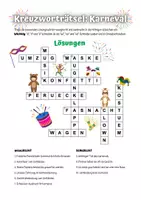 Vorschau - Arbeitsblätter - Kreuzworträtsel Karneval 2 Niveaus - Seite 3