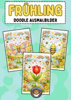 Vorschau - Mal- und Bastelvorlagen - Frühling Doodle Ausmalbilder (Kunst / Vertretung) - Deckblatt