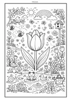Vorschau - Mal- und Bastelvorlagen - Frühling Doodle Ausmalbilder (Kunst / Vertretung) - Seite 2