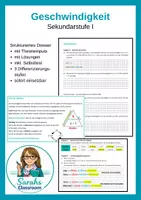Vorschau - Unterrichtsreihen - Mathe-Dossier Geschwindigkeit mit Differenzierung - Deckblatt