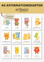 Vorschau - Bildkarten - Affirmationskarten Grundschule Kita Morgenkreis | Monster Mutmachkarten für Kinder | Selbstwertgefühl stärken mit positiver Verstärkung - Deckblatt