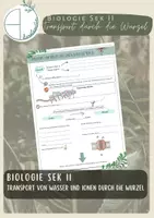 Vorschau - Arbeitsblätter - Merkblatt Transport von Wasser und Ionen durch die Wurzel - Deckblatt