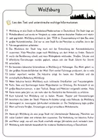 Vorschau - Arbeitsblätter - Wolfsburg Lesetext mit Fragen + Lösungen Leseverstehen Wortspeicher didaktische Reserve Lesen Leseverständnis - Seite 3