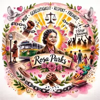 Vorschau - Mal- und Bastelvorlagen - Mandala zu Rosa Parks - Deckblatt