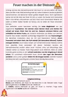 Vorschau - Arbeitsblätter - Wie wurde Feuer in der Steinzeit gemacht? - Deckblatt