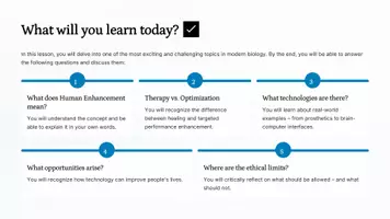 Vorschau - Präsentationen/Tafelbilder - Human Enhancement Presentation – Middle School Biology - Seite 1