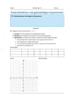 Vorschau - Arbeitsblätter - Lerntempoduett: Potenzfunktionen mit ganzzahligen Exponenten + Übungsaufgabe - Seite 1