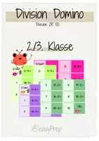Vorschau - Stationenlernen - Division Domino – Geteilt durch reihenweise üben (2./3. Klasse) - Deckblatt