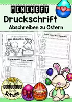 Vorschau - Arbeitsblätter - Abschreibheft Ostern Klasse 1 – Miniheft Druckschrift (Deutsch Grundschule, Abschreiben üben) - Deckblatt