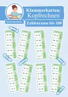 Vorschau - Aufgabenkarten - 8x Klammerkarten: Rechnen im Zahlenraum bis 100 (Addition & Subtraktion, mit und ohne ZÜ) - Deckblatt