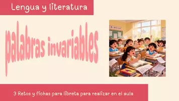 Vista previa - Juegos / Gamificación - PALABRAS VARIABLES E INVARIABLES - RETOS Y EJERCICIOS - Portada