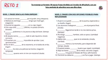 Vista previa - Juegos / Gamificación - PALABRAS VARIABLES E INVARIABLES - RETOS Y EJERCICIOS - página 2