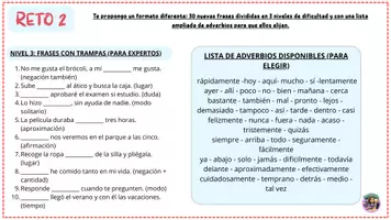 Vista previa - Juegos / Gamificación - PALABRAS VARIABLES E INVARIABLES - RETOS Y EJERCICIOS - página 3