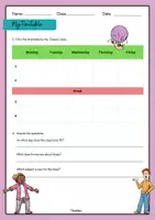 Vorschau - Arbeitsblätter - My timetable (mit Differenzierung) - Seite 3