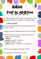Vista previa - Unidades / Secuencias / Situaciones de Aprendizaje - JUEGO LENGUA: STOP A LOS ADJETIVOS - página 3