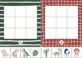 Aperçu - Apprentissages en autonomie - 10. 🦕 Grille d’orientation 3x3 – Les dinos 2026 - Page 1