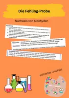 Vorschau - Arbeitsblätter - Fehling Probe als Aldehydnachweis - Deckblatt